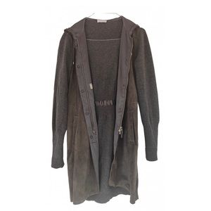 Brunello Cucinelli Suede Cashmere Car Coat. Lined with silk. Size M/S